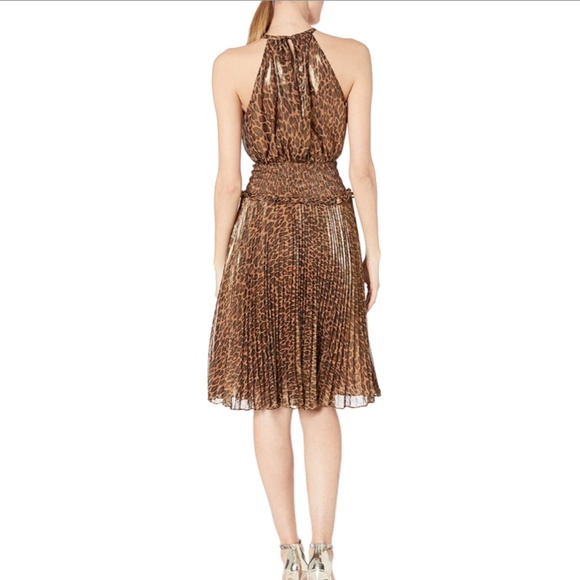 BCBGMAXAZRIA METALLIC ANIMAL PRINT MIDI DRESS - Picture 6 of 6